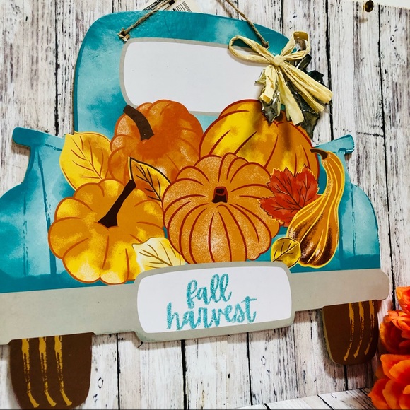 Farmhouse Rustic Blue Truck Wall Hanging - Picture 2 of 3